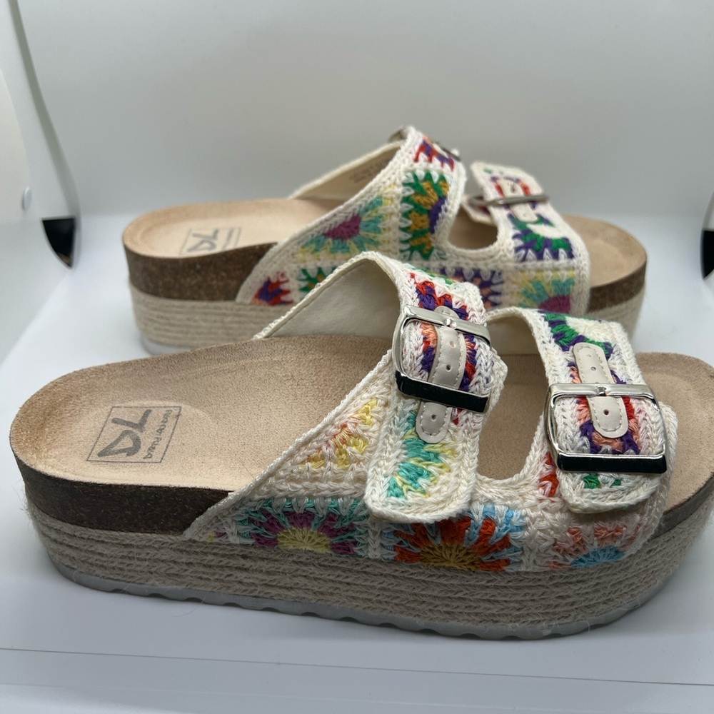 Excellent Condition Dirty Laundry Crochet Platform Slide Sandals  - Size 7.5 - Picture 3 of 6